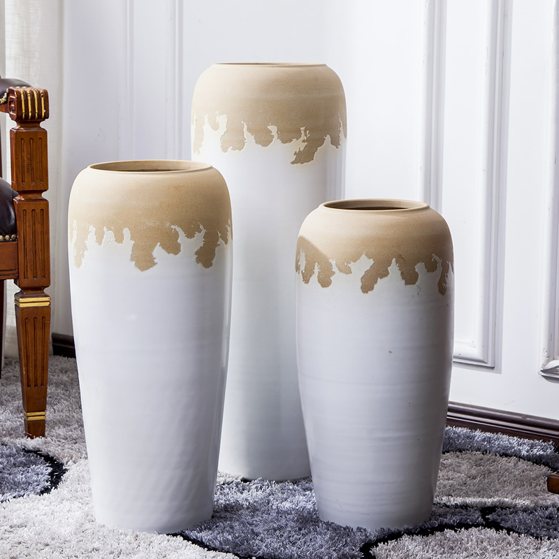 Jingdezhen big vase landed sitting room of I and contracted flower arranging dried flower adornment is placed large lucky bamboo decoration