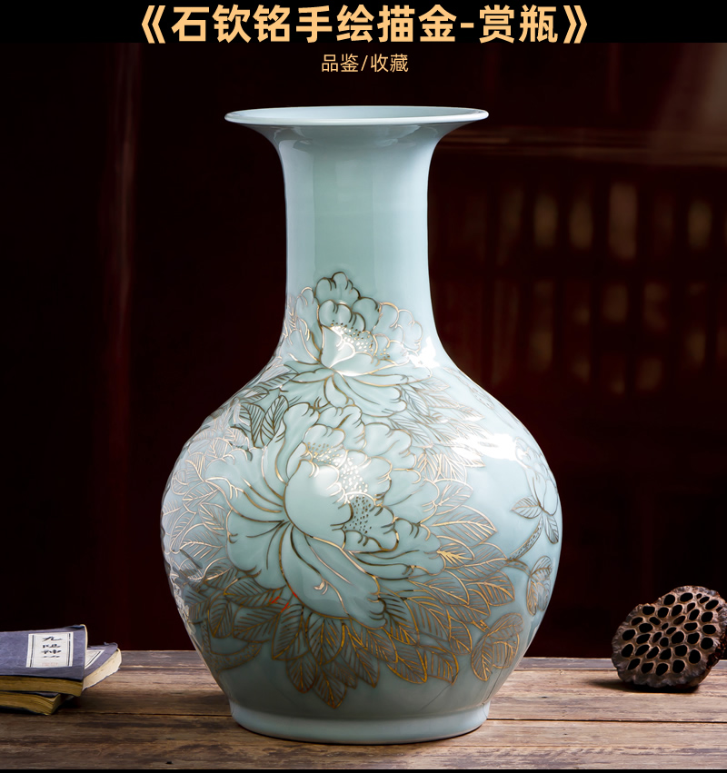 Jingdezhen porcelain vase big master hand paint new Chinese style ceramic rich ancient frame household act the role ofing is tasted furnishing articles to the living room