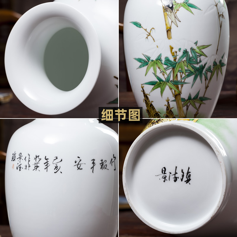 Jingdezhen ceramics hand - made vases, flower arrangement of Chinese style home sitting room adornment TV ark place wedding gift