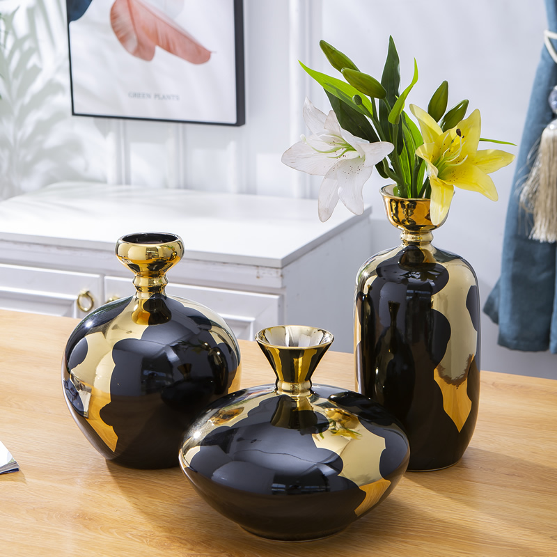 Jingdezhen ceramic vase furnishing articles Nordic dried flowers sitting room adornment flower arrangement table light key-2 luxury European - style of new Chinese style flowers
