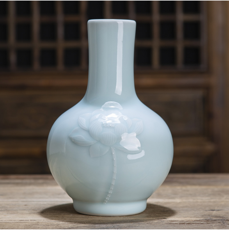 Jingdezhen new Chinese vase furnishing articles sitting room TV cabinet dry flower arranging flowers archaize zen household decorative household items