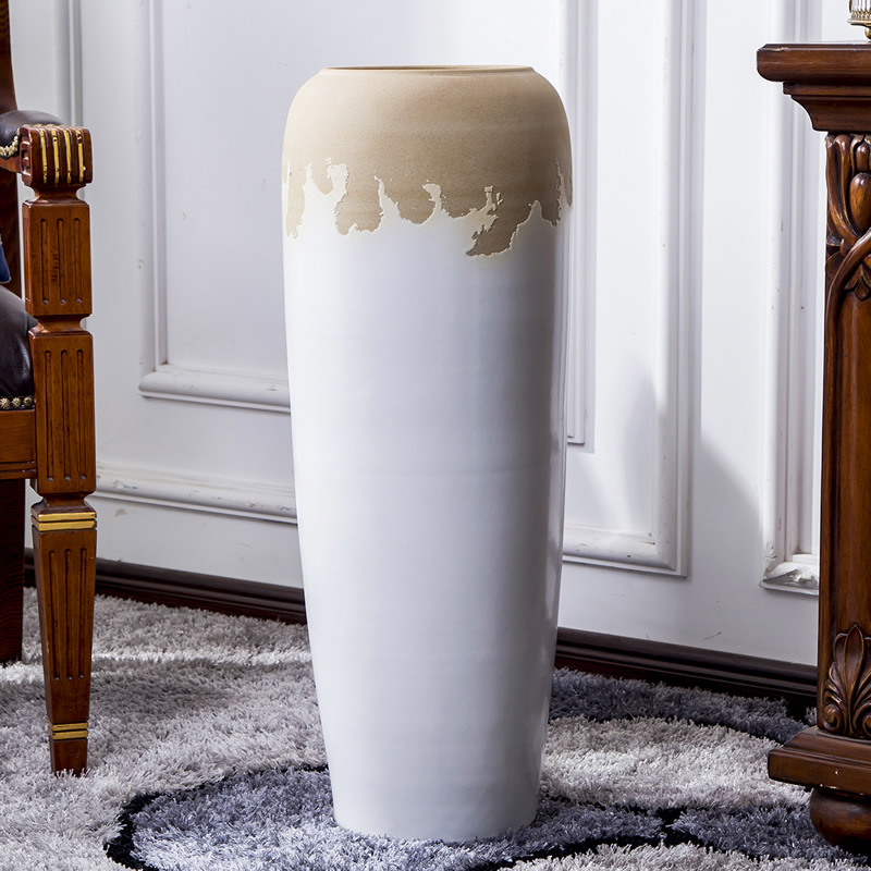 Jingdezhen big vase landed sitting room of I and contracted flower arranging dried flower adornment is placed large lucky bamboo decoration