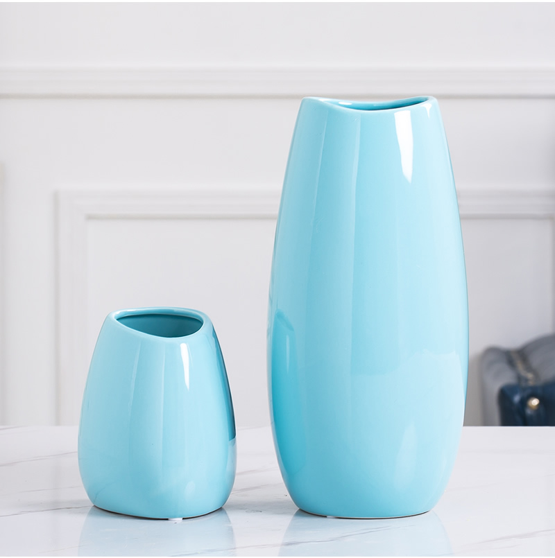 Ceramic vase furnishing articles the Nordic idea contracted sitting room blue modern table dry flower decoration flower arranging water raise flowers