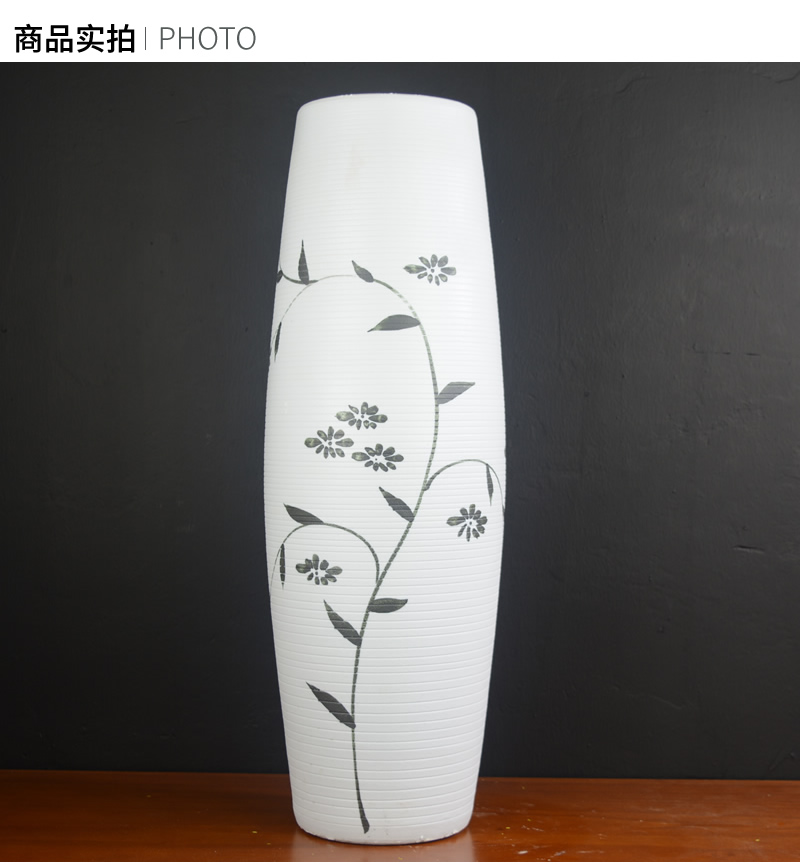 Jingdezhen ceramic big vase furnishing articles sitting room ground dry flower arranging large fake flowers set decoration simulation