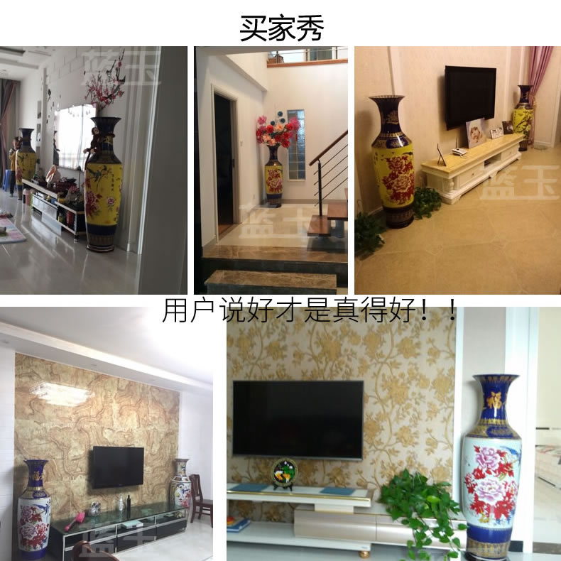 Jingdezhen ceramics ancient pastel prevention of large vase furnishing articles sitting room of Chinese style hotel villa home decoration