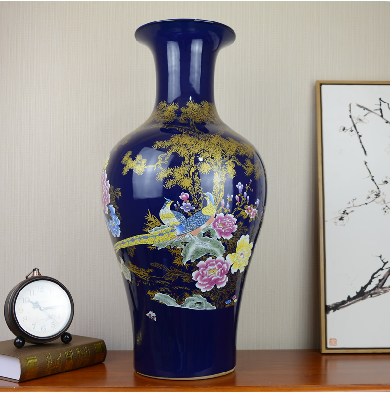 Jingdezhen ceramic large landing new Chinese style household vase in the sitting room porch flower arranging, adornment is placed