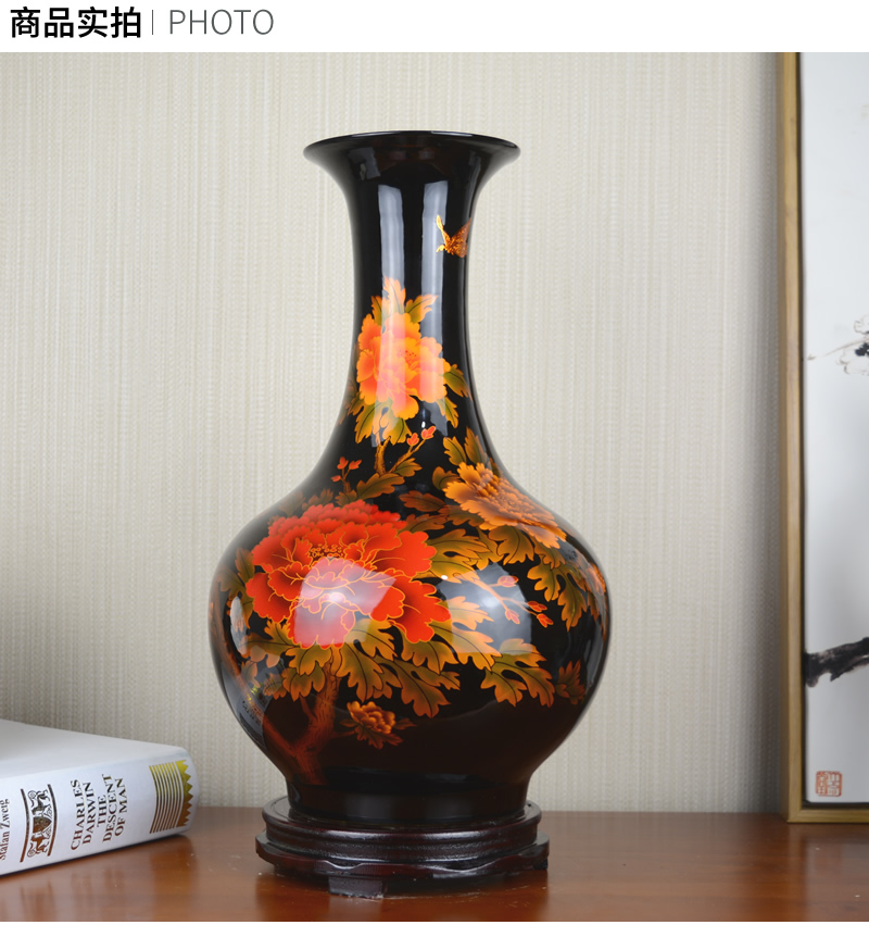 Jingdezhen ceramics glaze crystal vase flower arranging flowers, sitting room, the new Chinese style household adornment handicraft furnishing articles