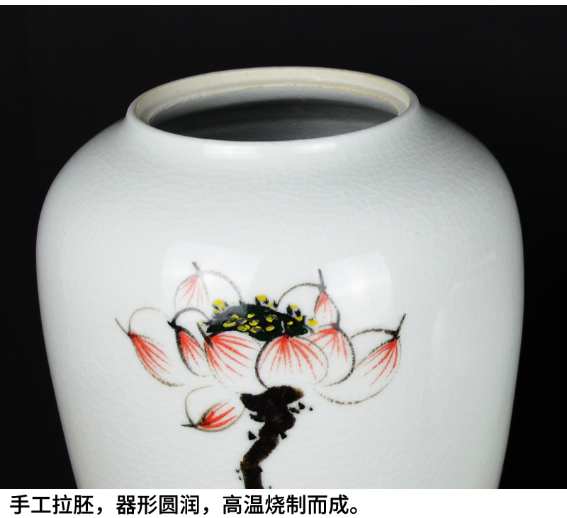 Jingdezhen ceramic pot Chinese hand - made lotus sitting room between example creative household soft adornment handicraft furnishing articles