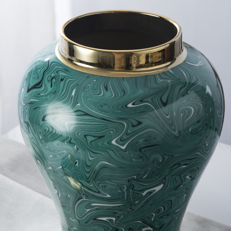 Jingdezhen ceramic general pot of modern American golden vase flower arrangement sitting room key-2 luxury household soft adornment is placed