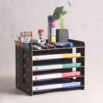 Office desktop storage rack hollow A4 folder storage rack student bookshelf 5 vC8EMv978R