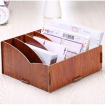 Lilong storage box wooden bill storage financial invoice classification sorting box delivery receipt express delivery list storage