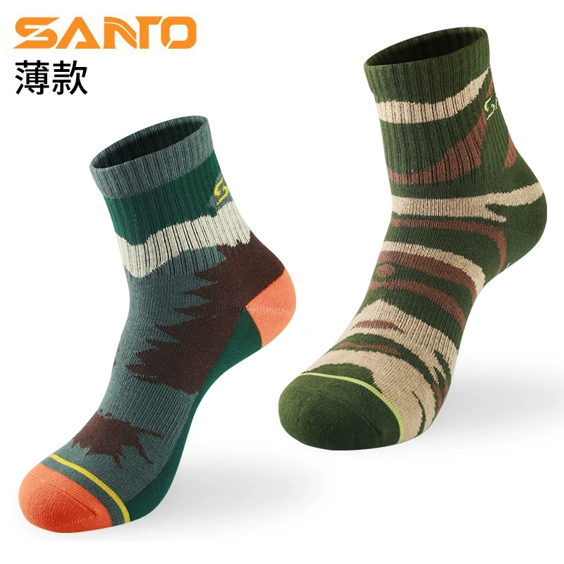 Vớ đi bộ đường dài ngoài trời wicking ống ngắn khô nhanh chóng Vớ thể thao nam đi bộ đường dài mùa hè thoáng khí thấm mồ hôi thấm mồ hôi chống mặc ngụy trang - Vớ thể thao