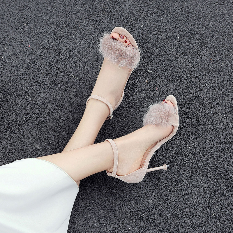 High Heel Sandals Female 21 New Summer Wild In One Word With Stiletto Girls Hair Shoes Fairy Wind Large Size High Heel Sandals Female 21 New Summer Wild In One Word With Stiletto Girls Hair Shoes Fairy Wind Large Size