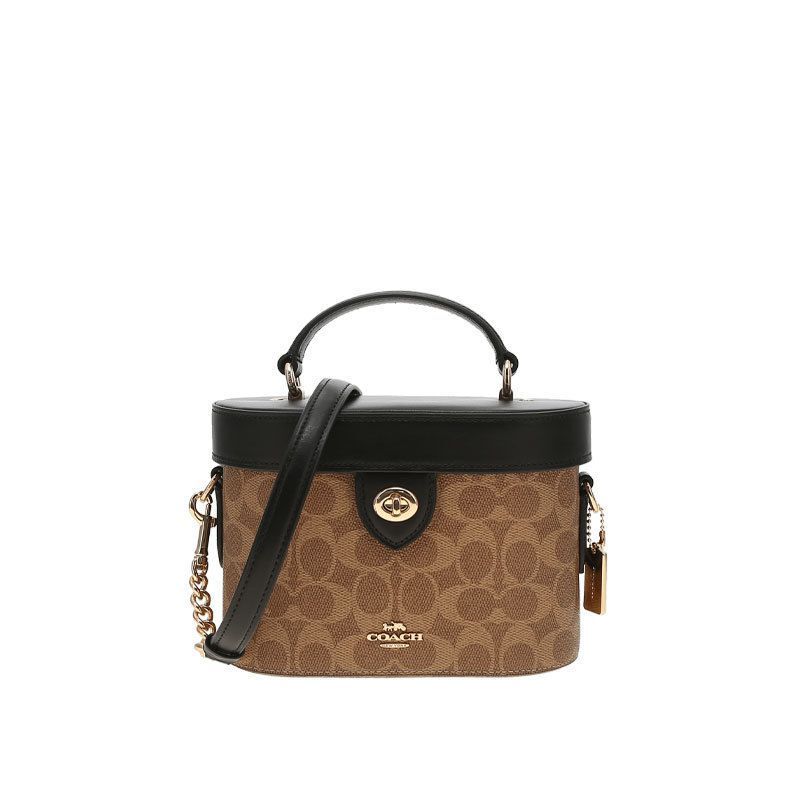 Coach Crossbody Denim Blue Monogram Twist-Lock Box Bag Coach Clutch Shoulder Bag