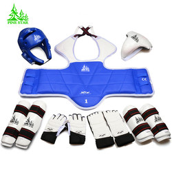 Pinestar Taekwondo Protective Gear Set of Eight Pieces, Hand and Foot Protectors for Children and Adults, Competition Training for Men and Women