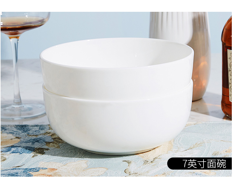 Tangshan white ipads China single rice bowls bowl of simple Chinese style rainbow such to use new tableware move household use