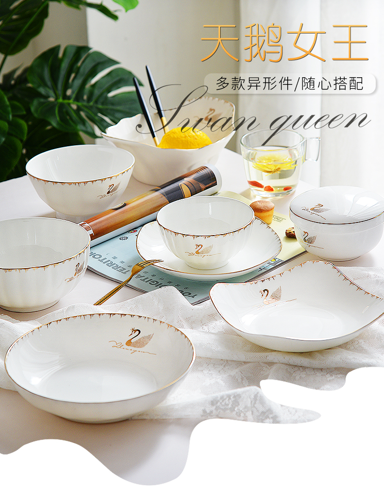 Tangshan ipads porcelain tableware home eat rice bowl individual creative up phnom penh rainbow such as bowl dish dish European special dishes a salad bowl