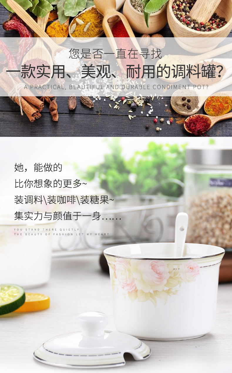 Creative household ipads porcelain seasoning as cans Chinese kitchen seasoning sauce pot receive boxed set combination box of salt jars