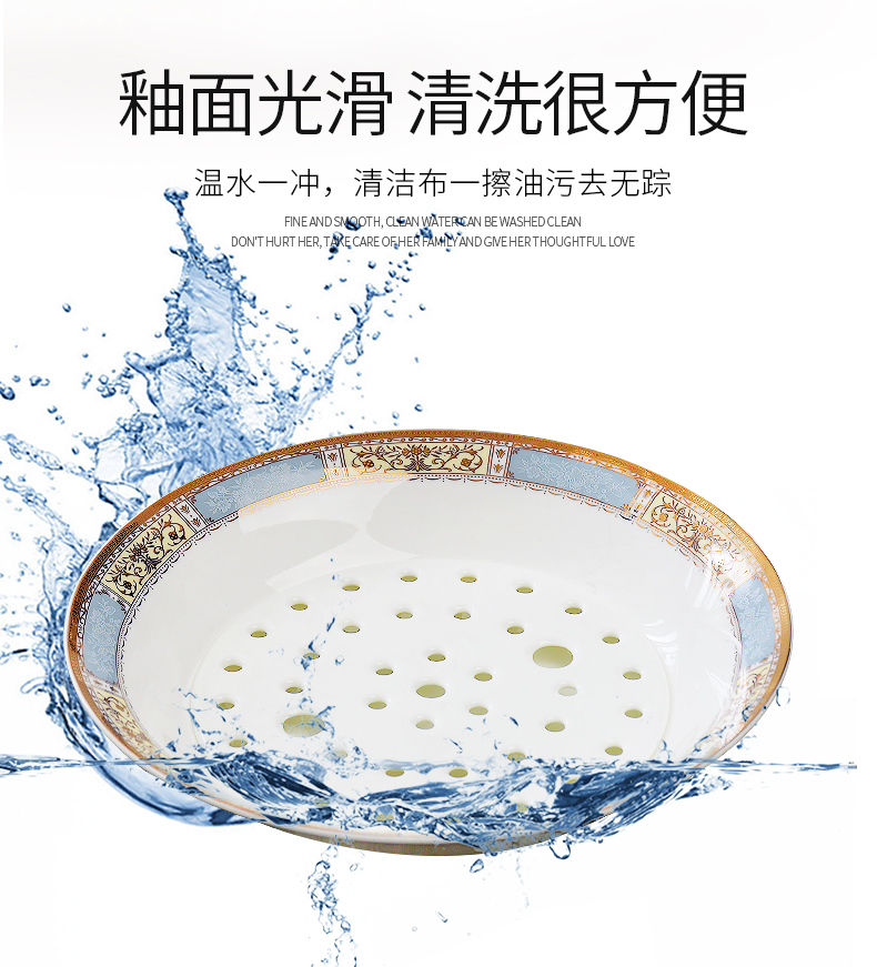 Jingdezhen ipads China tableware large double dumplings dumplings plate household drop dish ceramic dishes deep