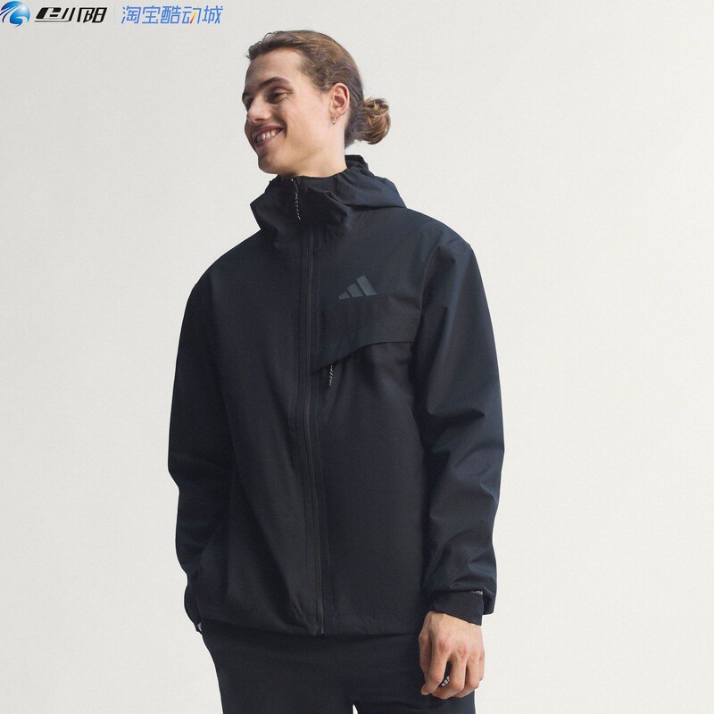 Adidas Adidas Men's New Windproof, Waterproof, Breathable and Wear-Resistant Outdoor Sports Hooded Jacket Jy4118