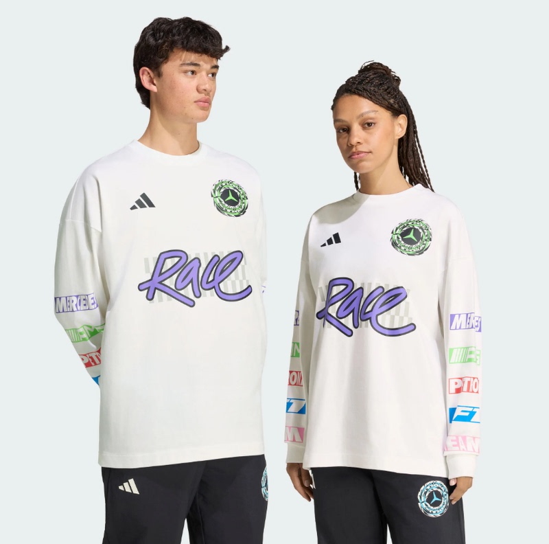 Adidas Mer Lon Ls Tee Mercedes Amg Petronas F1 Team Retro Long-Sleeved Ib7006