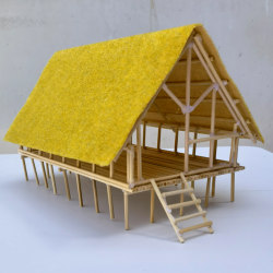 DIY Handmade Model Making Materials Wooden Popsicle Sticks Ice Cream Sticks Strips Hemudu People's Dry-Pole Fence-Style House Construction