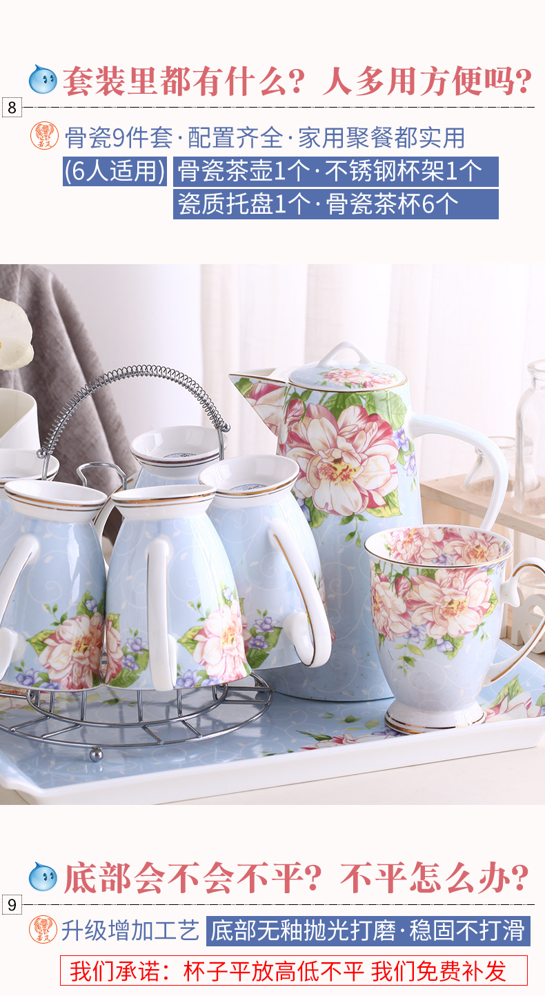 Ipads China continental tea suit household cool water kettle with ceramic cup with a living room with cups wedding gift box