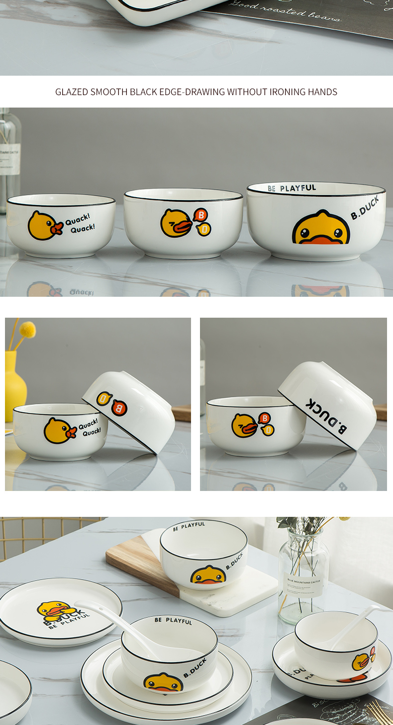 Yellow duck American fashion and move more tableware ceramic bowl household bowl of nice plate of creative dishes for dinner