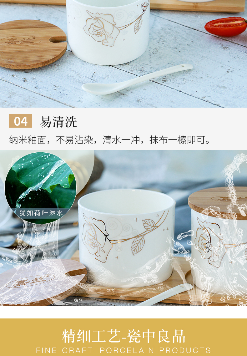 If haze seasoning jar of salt tank ipads porcelain seasoning bottles suit three - piece ceramic sauce storage tank suit