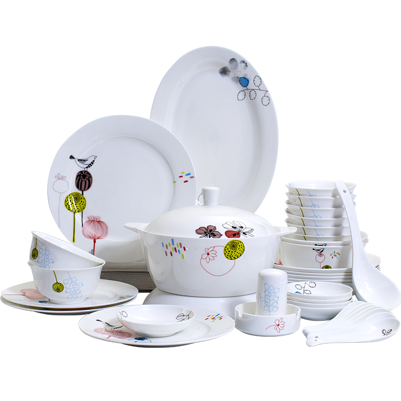 If haze bowls of ipads plate tableware suit household ceramic dishes and pure and fresh and contracted to use consolidation 6/10 complete dinner plates