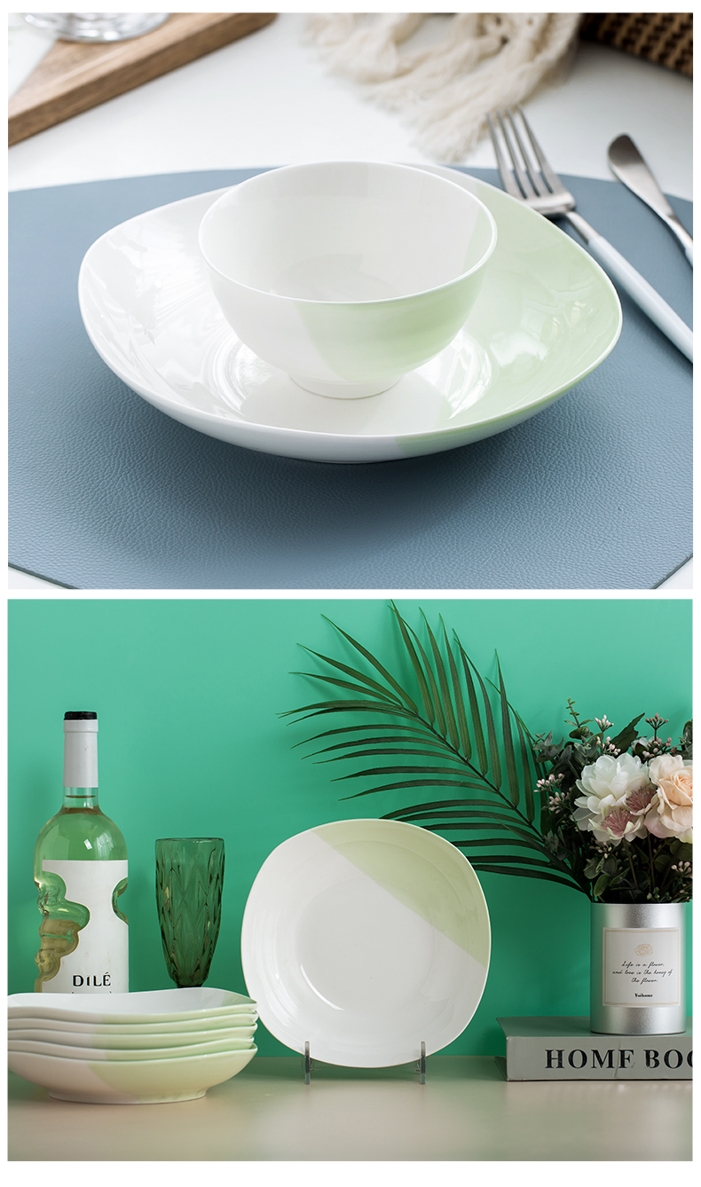 The Japanese small and pure and fresh dishes home 4.5 inch ceramic rice dishes combine health microwave tableware