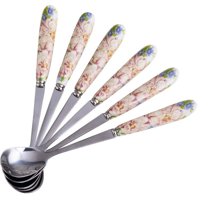 Ipads China coffee spoon stirring spoon breakfast cup small stainless steel spoon, dessert spoon, lovely move long handle ceramic spoon