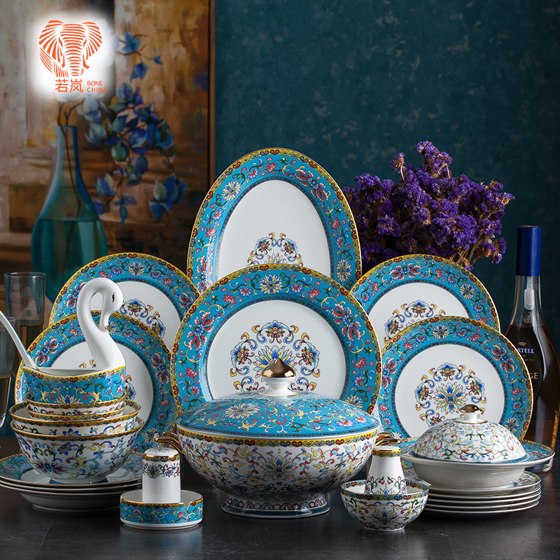 If the haze of tangshan ipads porcelain dishes suit ceramic dishes home court enamel tableware 82 woolly wedding gifts