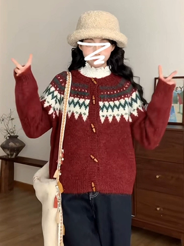 Красный демисезонный свитер, осенний кардиган, 2025 года, премиум класс