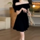 Черный короткий элитный изысканный наряд маленькой принцессы, элитная летняя юбка, подходит для подростков, французский стиль