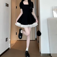 Черная короткая юбка, приталенный корсет, подходит для подростков, подарок на день рождения, для формы тела «груша», в стиле Шанель, изысканный стиль