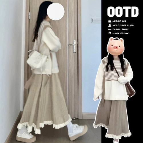 Свитер, платье, комплект, осенний, 2025 года, подходит для подростков