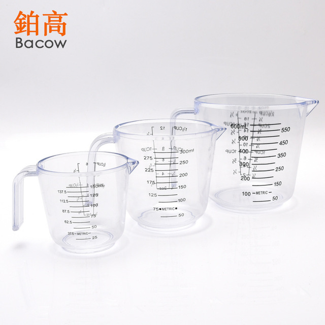 Baking Tool Transparent Color Plastic Calorimetric Cup Large Capacity Metrology Cup 600ml Scale Cup 150ml 300ml
