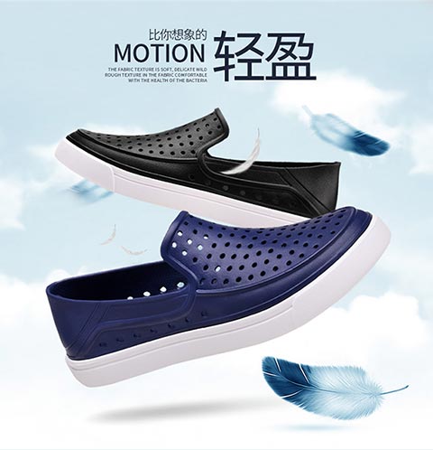 Luo Ken mùa hè mới lỗ giày nam và nữ đôi dép giản dị Giày đi biển Baotou giày da nam cao cấp