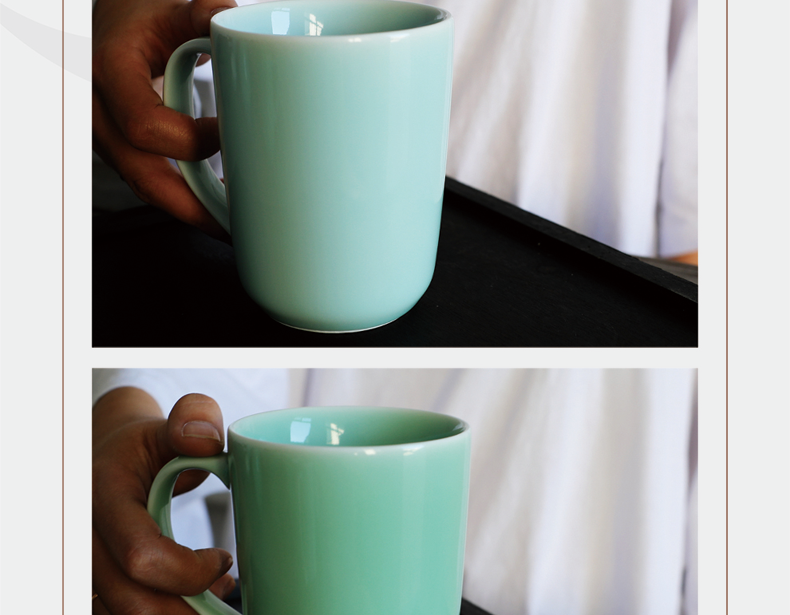 Oujiang longquan household mugs celadon contracted classic glass coffee cup gargle cup office meeting