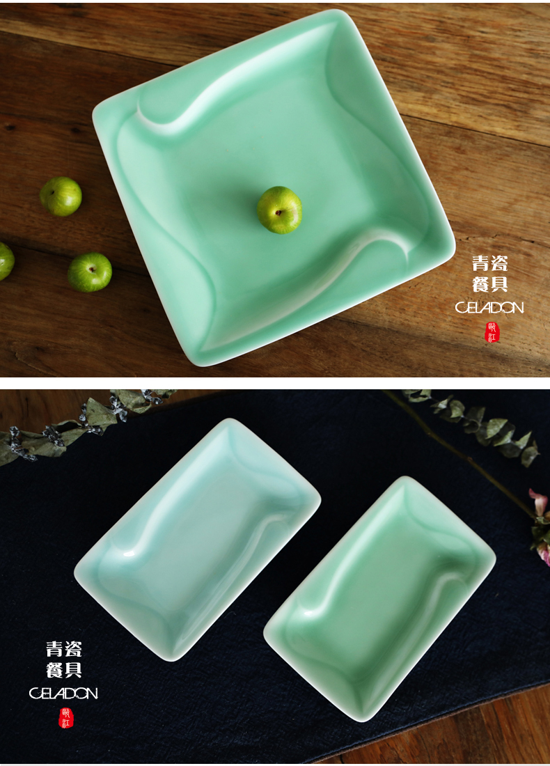 Oujiang longquan celadon dishes household size soup plate pasta dishes more creative ceramic dish dish plates of Taurus