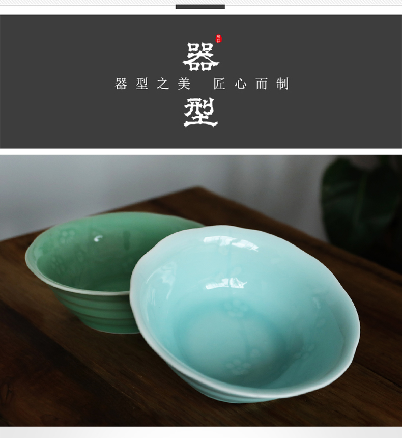 Oujiang longquan celadon bowls of Chinese style household small bowl of rice bowl bowl ceramic dessert spring scenery garden tableware