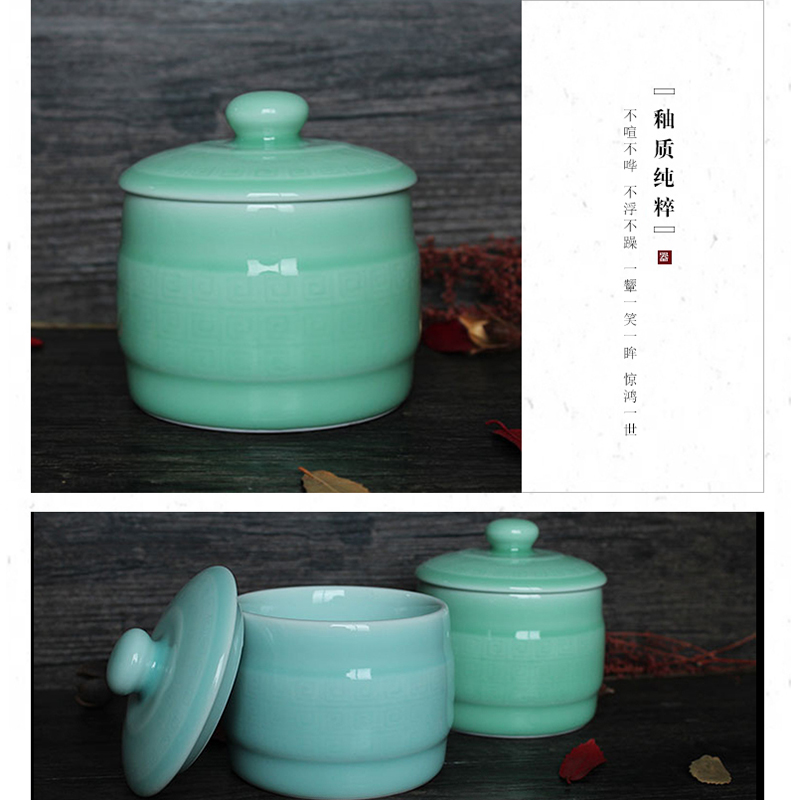 Oujiang longquan celadon caddy fixings general ceramic pot home melon and fruit snacks pot seasoning as cans back to grain storage tanks