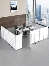 Office mobile screen partition wall factory workshop office can push and pull folding with pulley movable partition board