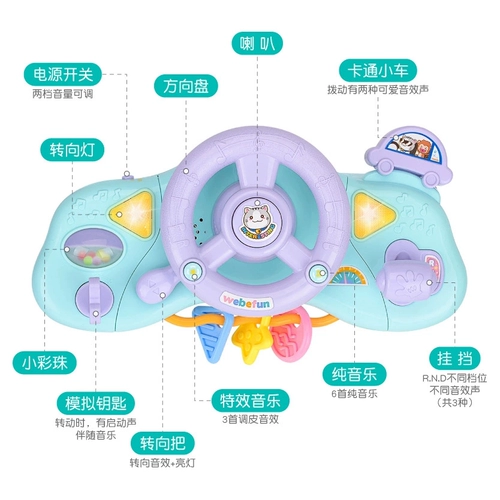 Детский музыкальный руль, детская реалистичная игрушка, раннее развитие, 0-6 лет, подарок на день рождения, звуковые эффекты