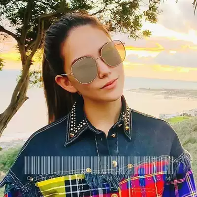 2021 new sunglasses women's Korean version of the tide big face round face thin men's net celebrity star with the same street sunglasses