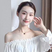 幸运四叶草玫瑰金钛钢项链手链