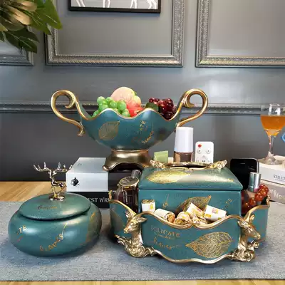 Nordic multifunctional tissue box remote control storage box ashtray fruit tray home living room coffee table desktop three-piece set