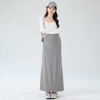 2026 Summer New Korean Fashion Maternity Skirt, Maternity Modal Casual Versatile Straight Skirt, Maternity Skirt — 1