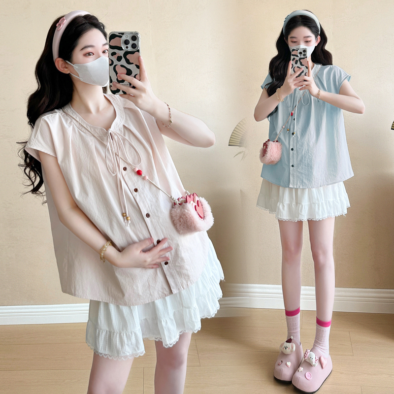 2026 Summer New Style Loose and Fashionable Slimming and Age-Reducing Shirts, Maternity Tops, Pants and Skirt Sets, Maternity Wear Two-Piece Set 2026 Summer New Style Loose and Fashionable Slimming and Age-Reducing Shirts, Maternity Tops, Pants and Skirt Sets, Maternity Wear Two-Piece Set